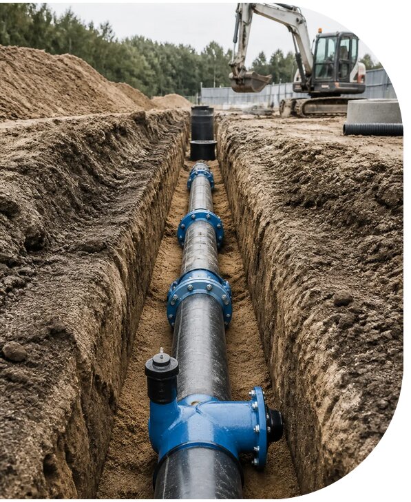 Строительство наружных сетей водоснабжения для объектов в Глазове